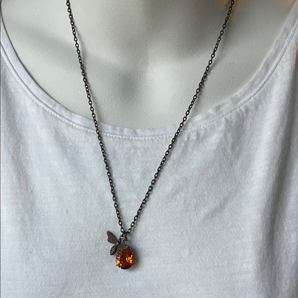 Honey Drop and Honey Bee Necklace